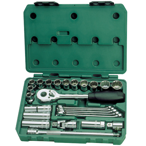 SATA 09506 Socket Set 25pc, 1/2", 7kg, Metric,